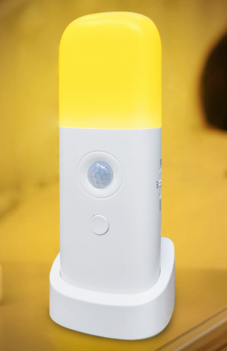 LED Motion Sensor Night Light USB Rechargeable - Dimmable, Portable, Activated Night Lamp for Kids Room, Bedroom, Hallway - Ideal Lighting Solution for Children's Safety and Comfort
