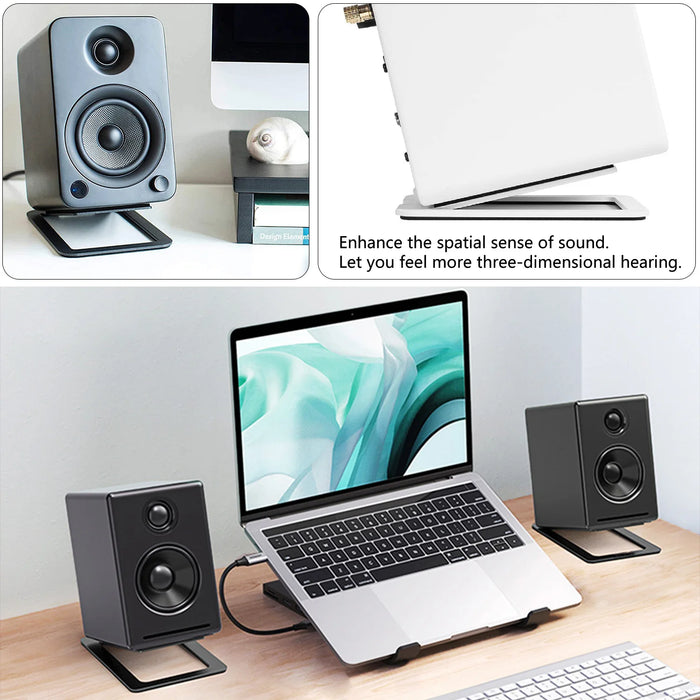 Desktop Speaker Base Stand — Carbon Steel Support for Computer Speakers (Single Stand)