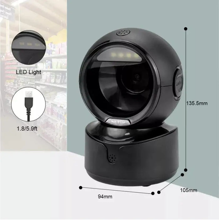 NETUM NT-A5 Desktop 2D QR Barcode Scanner — Hands‑Free USB Omnidirectional Reader