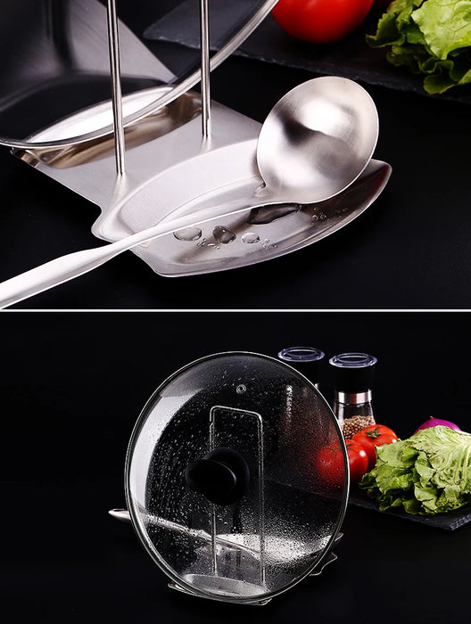 Stainless Steel Detachable Pot Lid & Utensil Rack
