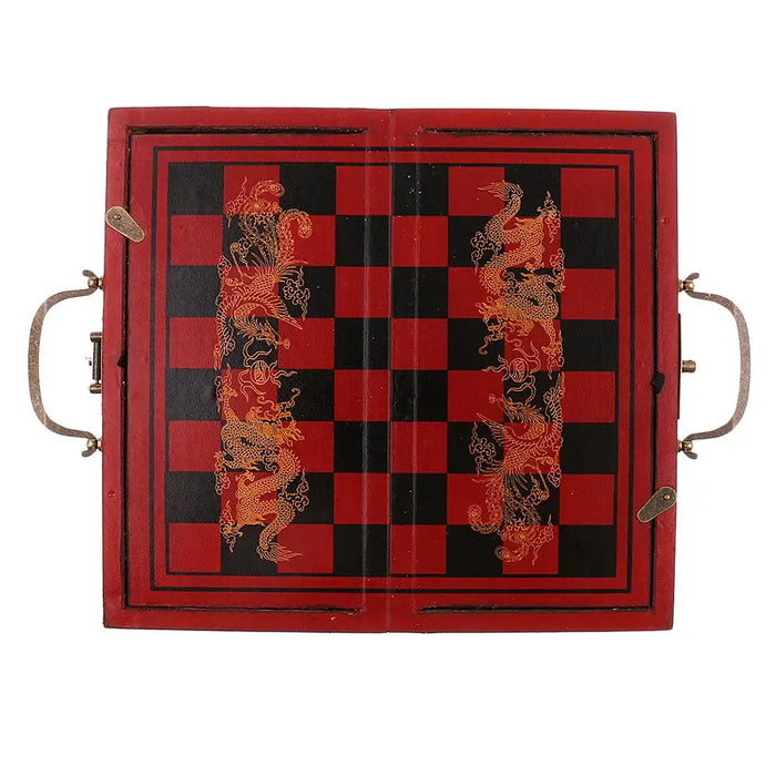 Folding Xiangqi Board Set – Vintage-Style 32 Pieces for Family Play