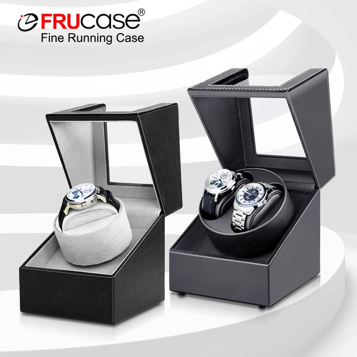 PU Watch Winder for Automatic Watches — 1 or 2 Watch Options, Two Rotation Modes