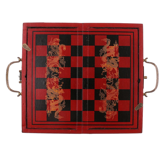 Folding Xiangqi Board Set – Vintage-Style 32 Pieces for Family Play