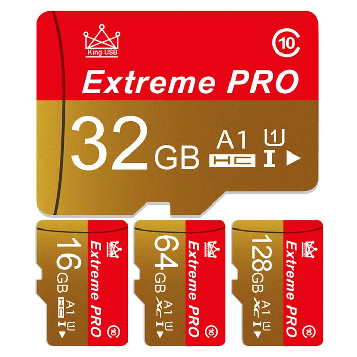 Extreme Pro - Carte Mini SD haute vitesse avec carte TF V10 - Tailles jusqu'à 256 Go - Carte Flash idéale pour téléphone, appareil photo, drone