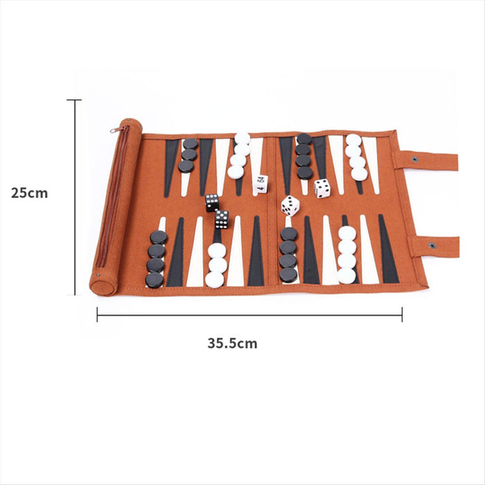 Portable Backgammon Set – Roll-Up Travel Board for Adults & Children