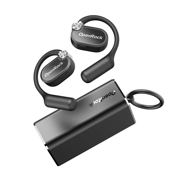 OneOdio OpenRock X - Open Ear True Wireless Headphones Sports Earbuds, Bluetooth 5.3, Ισχυρά μπάσα, 4-Mic ENC, αναβαθμισμένα ρυθμιζόμενα ακουστικά πυριτίου, 48 ώρες αναπαραγωγής, ανθεκτικό στον ιδρώτα, έξυπνη εφαρμογή, συμβατό με iPhone και Android