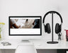 Curved Aluminium Headphone Stand – Sturdy Metal Headset Hanger with Solid Base (Black)