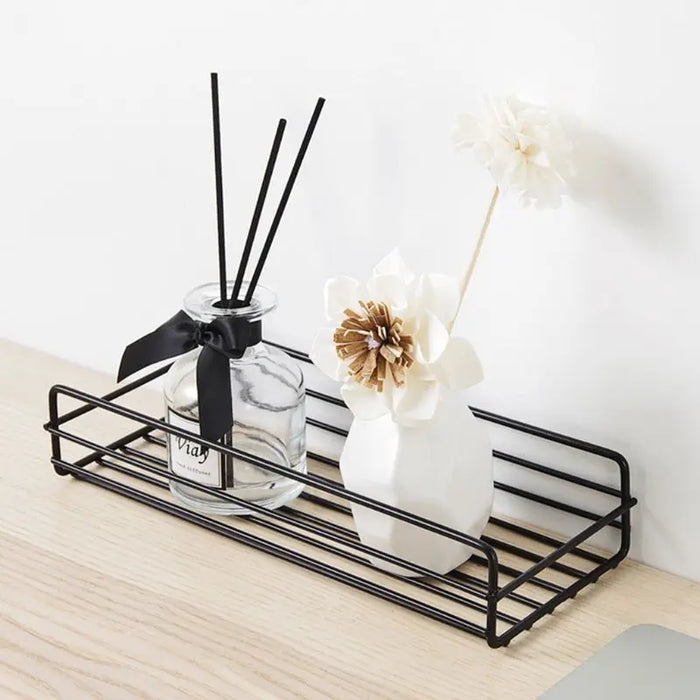 Corner Punch-Free Storage Rack — Single-Tier Bathroom & Kitchen Shelf (Black)