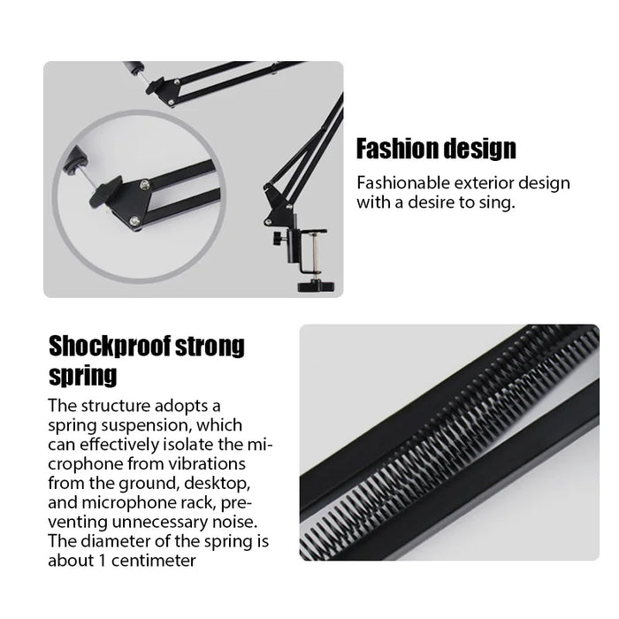 Flexible Desktop Scissor Microphone Arm – Adjustable Boom for Podcasting and Streaming
