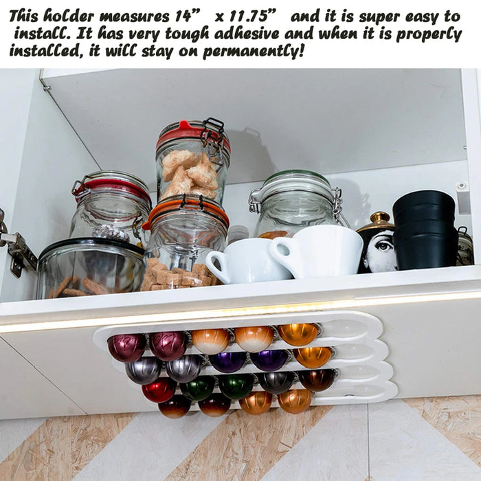 Acrylic Vertuoline Capsule Holder – Wall or Under-Cupboard Pod Rack (Black or White)