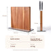 Acacia Wood Magnetic Knife Block with Stainless Steel Base