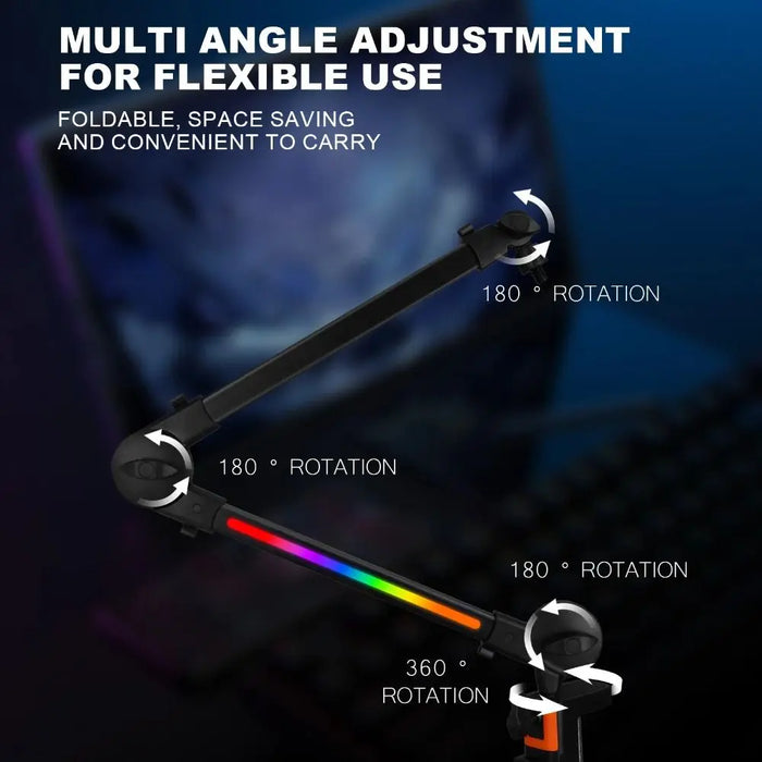 Desk-mounted Microphone Boom Arm – Heavy-duty Aluminium, 360° Rotation