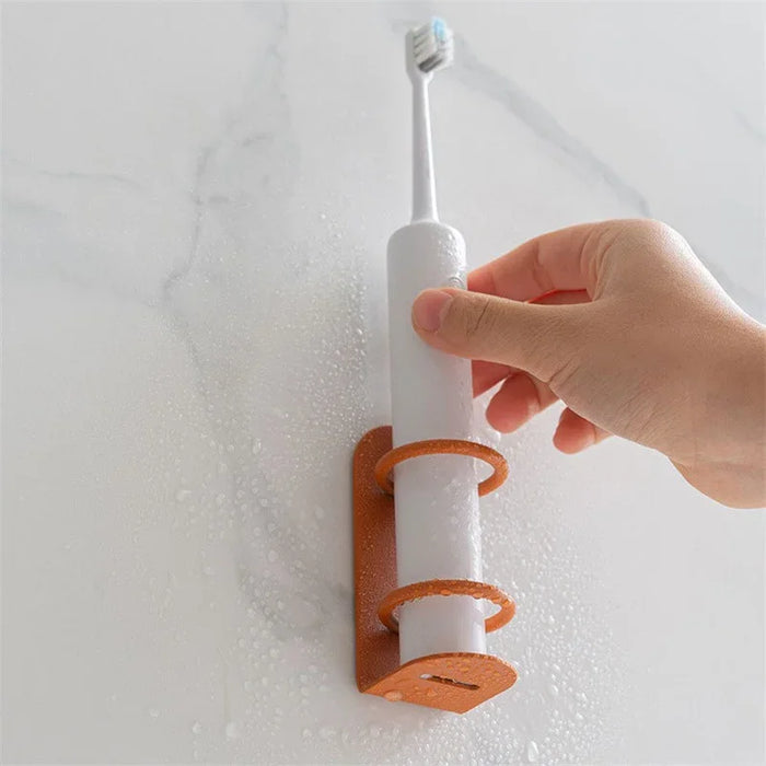 Punch-Free Wall-Mounted Toothbrush Holder — Wrought Iron, Compact Wall Storage