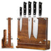 Double‑Sided Magnetic Knife Block with Acrylic Shield — Acacia Wood