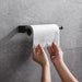 Adhesive Stainless Steel Paper Towel & Toilet Roll Holder — Black or Silver (S/M/L)