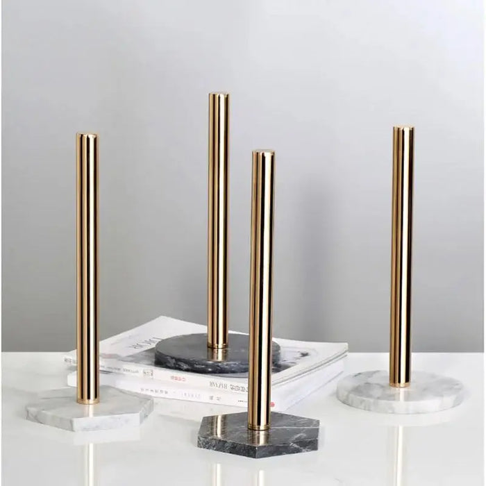 Marble Desktop Tissue Rack – Metal Paper Holder & Storage Shelf