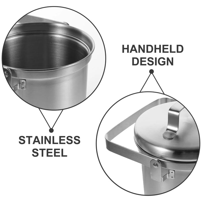 3L Stainless Steel Kitchen Compost Bin — Countertop Food Scrap Container with Odour‑Sealing Lid & Handle