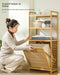 3/4-Tier Bamboo Laundry Hamper & Bathroom Rack with Pull-Out Shelves