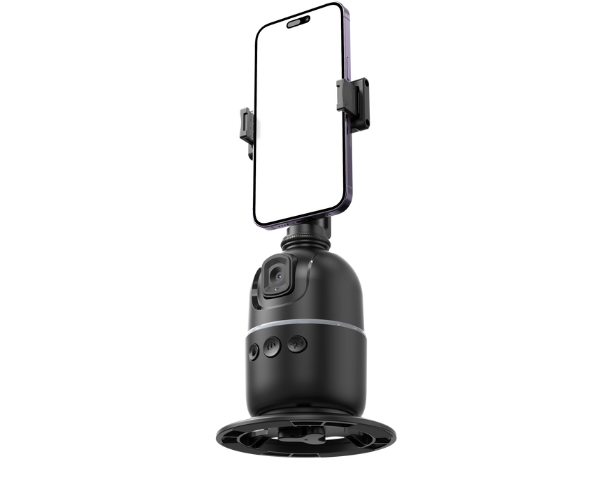 P03 360° Auto Face-Tracking AI Phone Gimbal — Desktop Tripod Holder for Vlog & Live