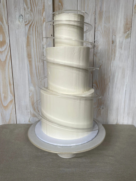 Foldable Acrylic Spiral Cake Stand – Reusable Tiered Display for Weddings & Birthdays