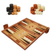 Handmade Foldable Wooden Backgammon Set – 11–17 inch, Inlaid Board & Full Accessory Set