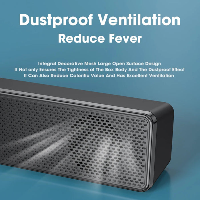 Portable Soundbar Speaker — Bluetooth 5.3 & Wired AUX, USB-powered, 2.0 Stereo