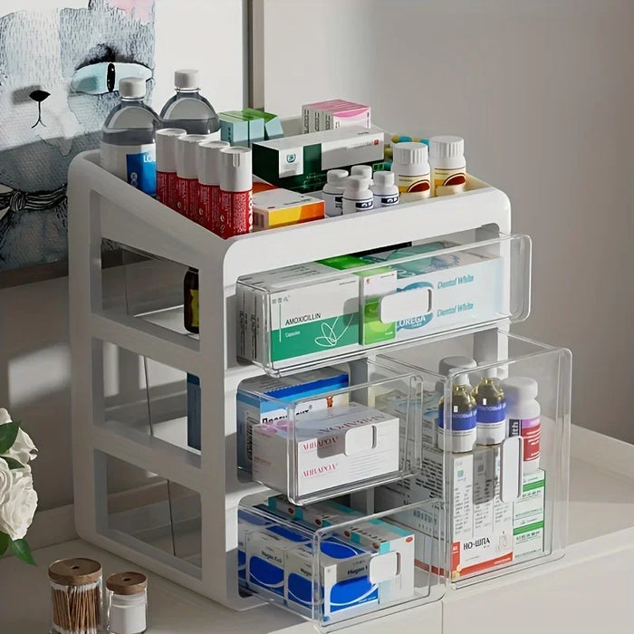 Drawer-style medicine organiser — large-capacity, multi-purpose storage