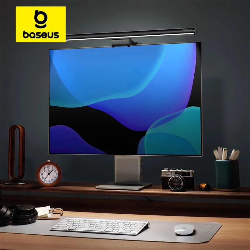 Baseus Screen Light stolna lampa - Osvjetljenje za računalni ekran, napajanje putem USB-a, svjetlo za prijenosna računala, osvjetljenje za LCD monitore, lampa za čitanje za stol i učenje - Idealna za rad, učenje i čitanje.