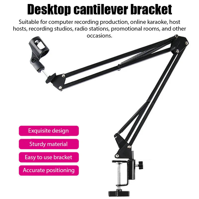 Flexible Desktop Scissor Microphone Arm – Adjustable Boom for Podcasting and Streaming