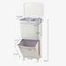 38 L Two-Tier Waste Bin with 4 Casters, White — 42 x 28.2 x 73 cm