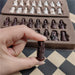 Imitation Qing Bing Chess Set — Resin Pieces on Leather Board, 28×28 cm (11 inch)