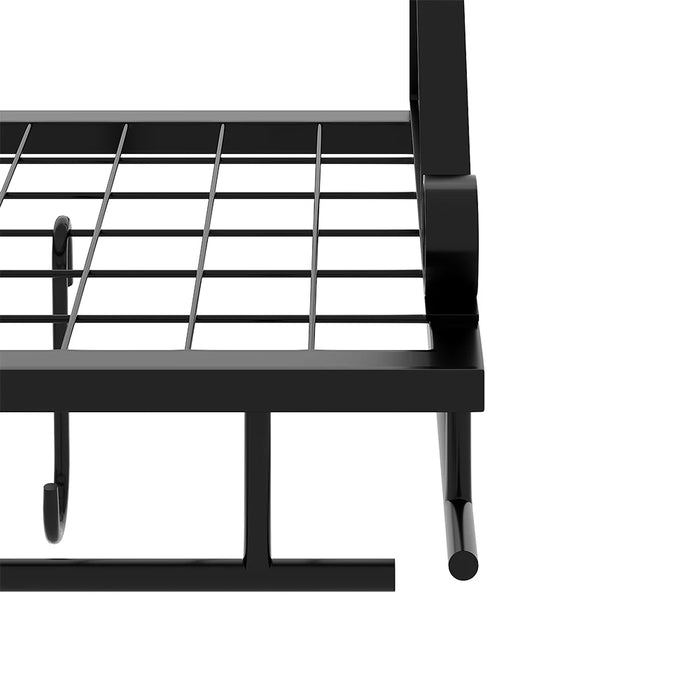 60cm Wall-Mounted Kitchen Organiser Rack with 10 Hooks – Black