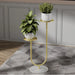 Metal Vertical Plant Stand with Dual Holders – Pot Rack for Living Room, Balcony & Office