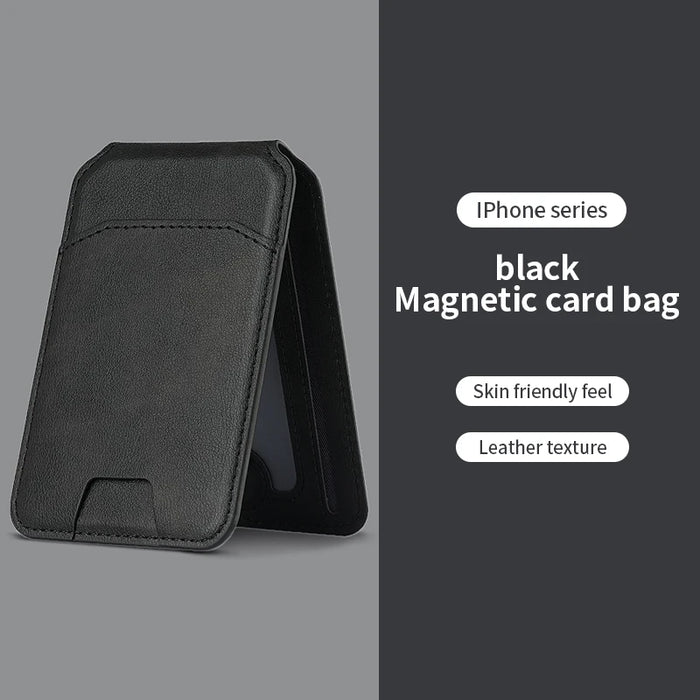 Magnetic PU Leather Wallet Phone Case with Stand and Card Pocket — MagSafe Compatible