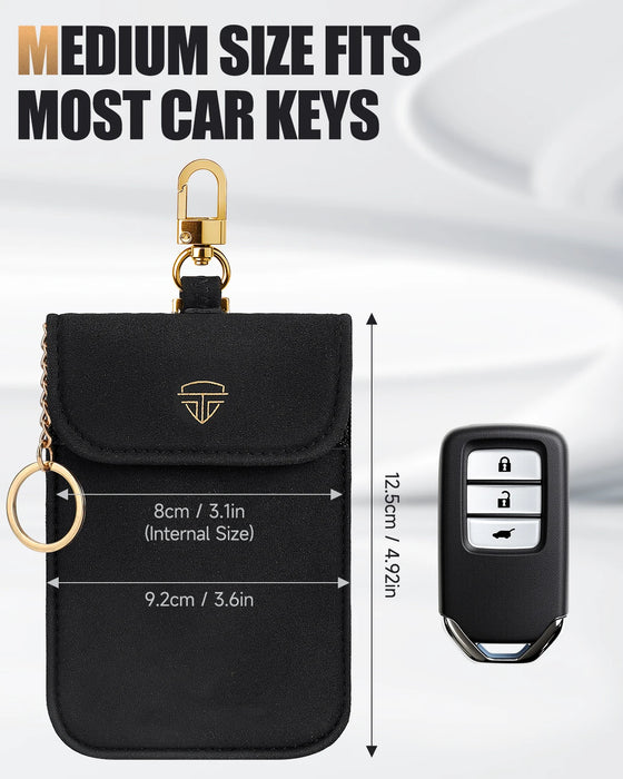 Faraday Key Pouch – RFID Shielding Key Fob Case with Wrist Strap