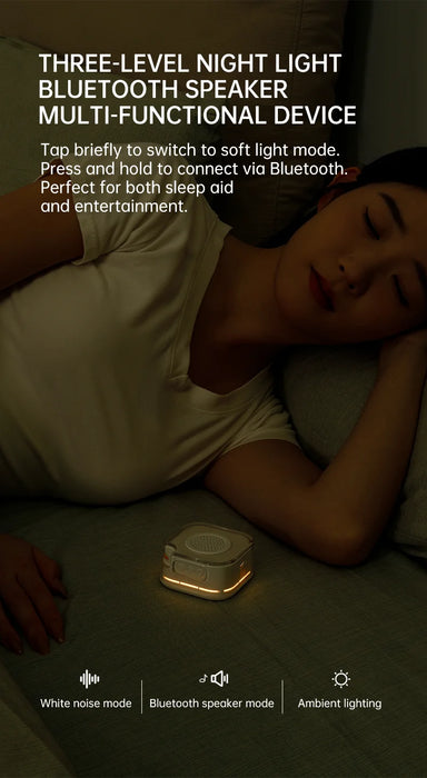 White Noise Sound Machine — 28 Soothing Sounds, 3-Level Night Light & Portable Bluetooth Speaker