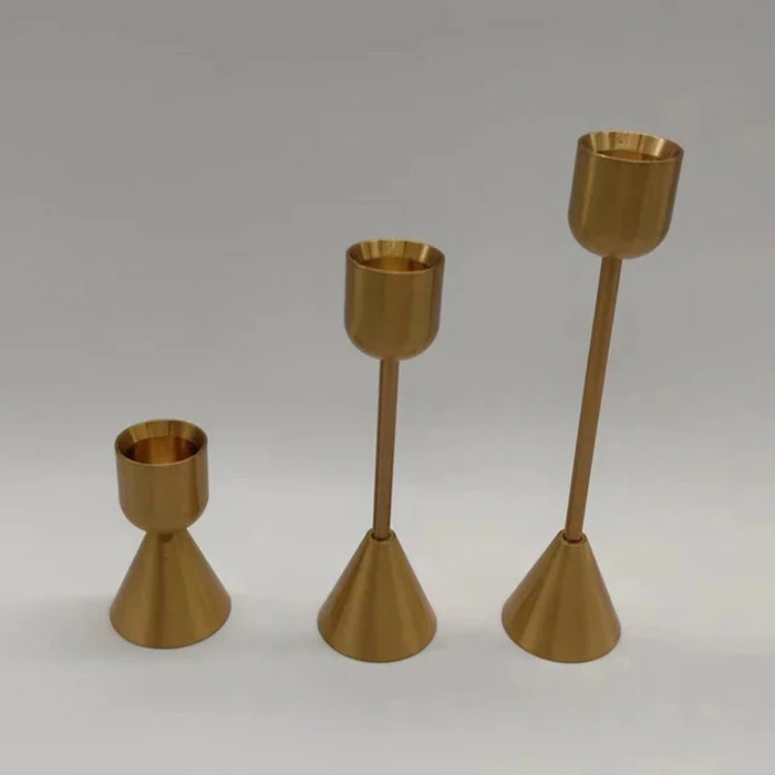 Gold Metal Candle Holder — Aluminium Candlestick for Tables & Events