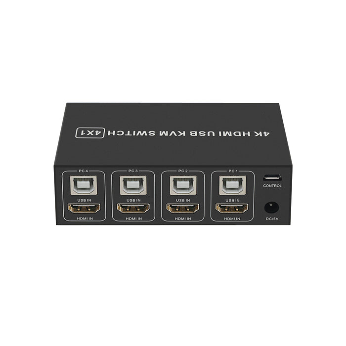 4 Port HDMI KVM Switch 4 in 1 out 4K 60Hz HDMI USB Switch Selector with Desktop Controller for 4 PC Share Monitor Mouse Keyboard