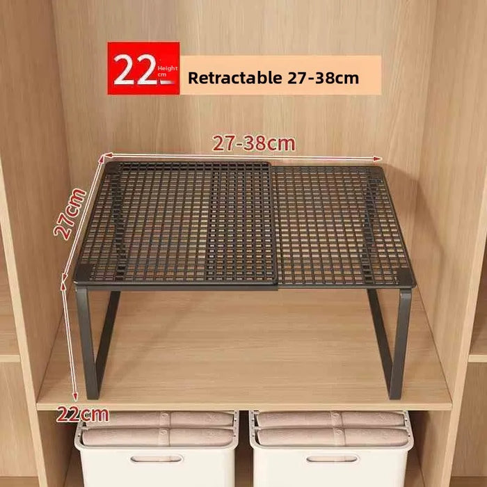 Adjustable Wardrobe Layered Shelves — Retractable Storage Rack for Closet, Cabinet and Shoe Organisation