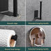 Self-Adhesive Punch-Free Toilet & Towel Roll Holder, Stainless Steel Wall Mount
