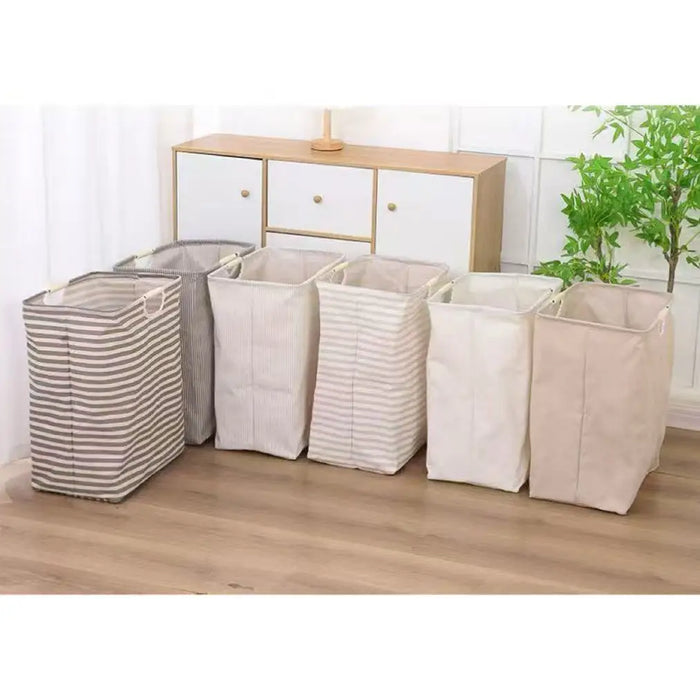 Collapsible Cotton Laundry Hamper with Handles — Large Capacity