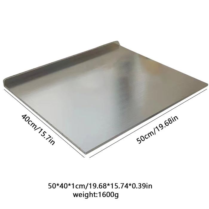 L-shaped Stainless Steel Double-Sided Chopping Board — Large Cutting & Kneading Panel
