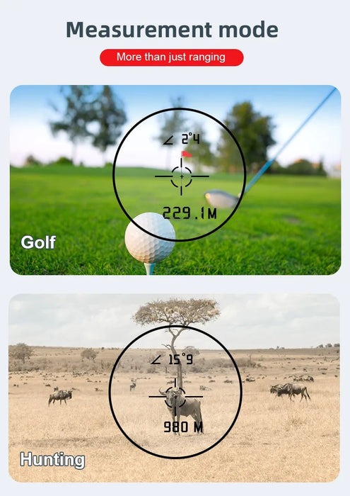 Golf Laser Rangefinder — Slope Compensation, Flag Lock & USB‑C Rechargeable (600m/1000m)