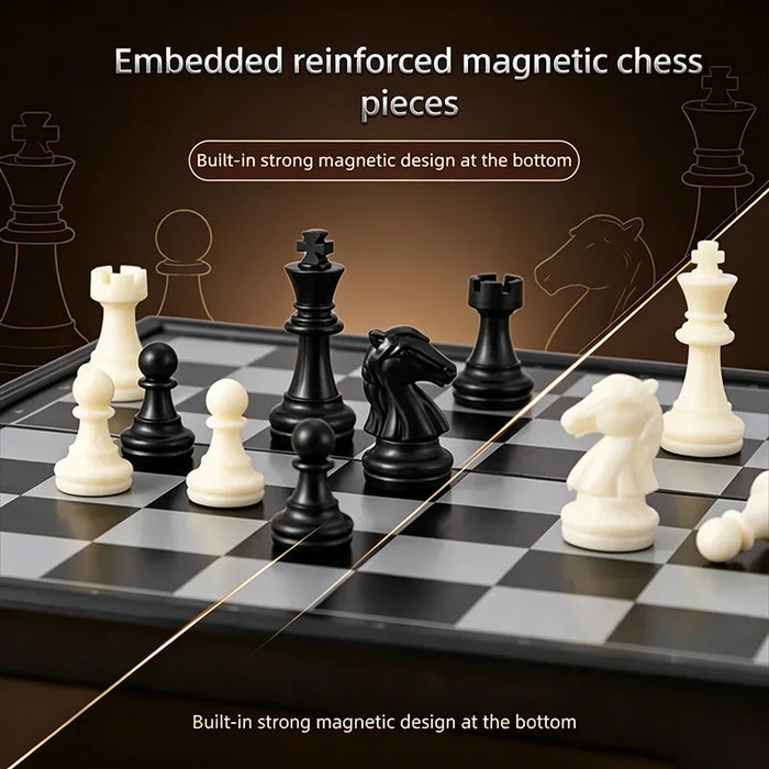 24cm Foldable Magnetic Chess Set — Tabletop Game (QLYX02)