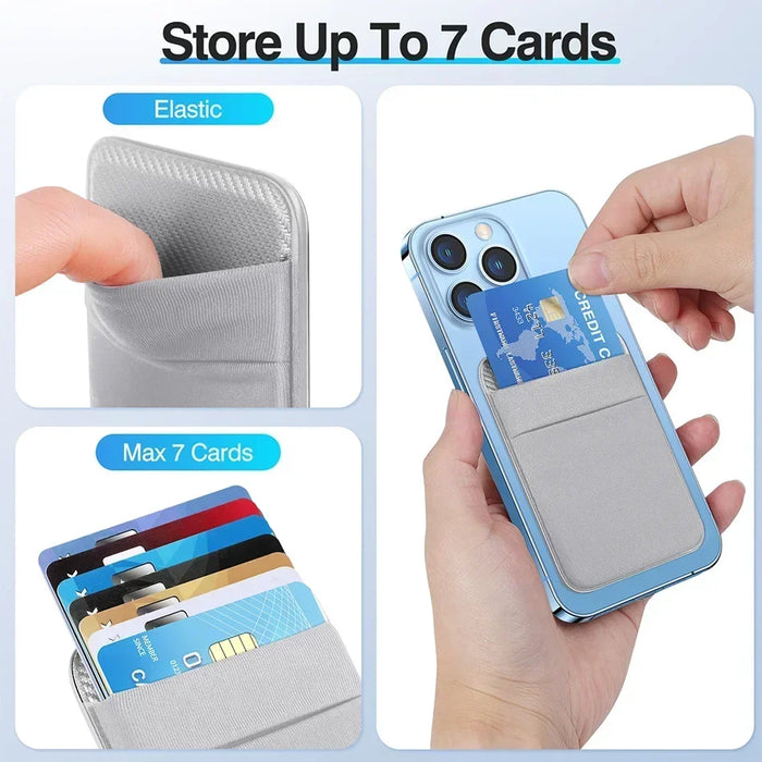MagSafe Elastic Lycra Phone Card Holder — Fits iPhone 16/15 Pro Max & MagSafe Android