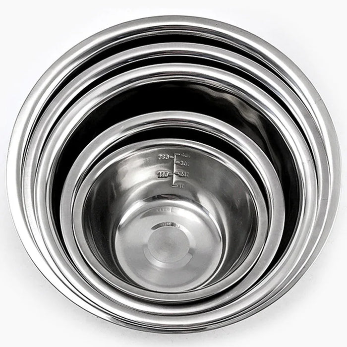 Stainless Steel Mixing Bowl — Flour, Egg & Salad Basin for Baking