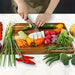 Beech Walnut Wooden Cutting Board - Rectangle Chopping & Butcher Block for Cheese & Meat