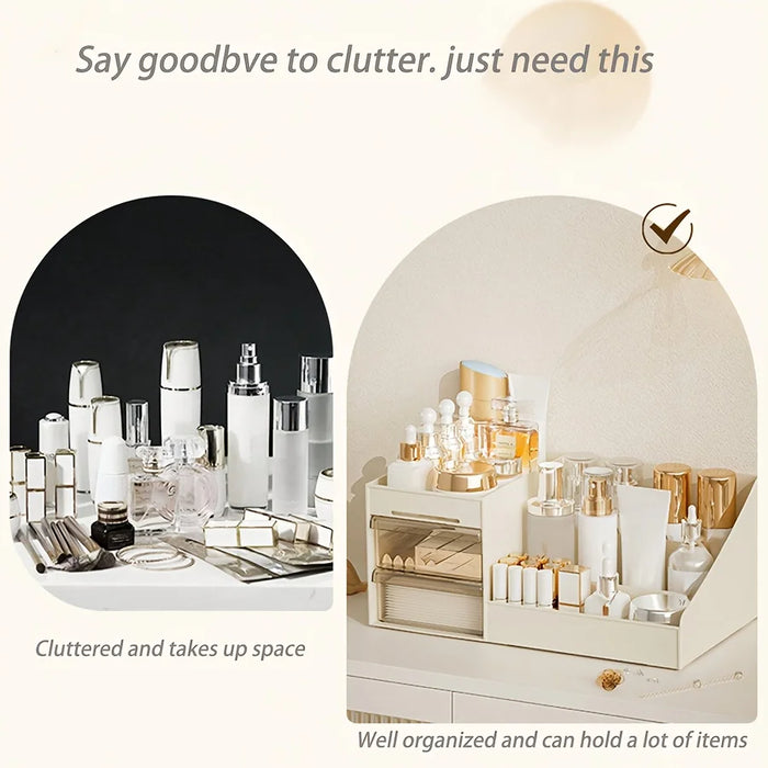 Makeup Organiser with Drawers — Cosmetic Storage for Dresser, Vanity & Bathroom Countertop