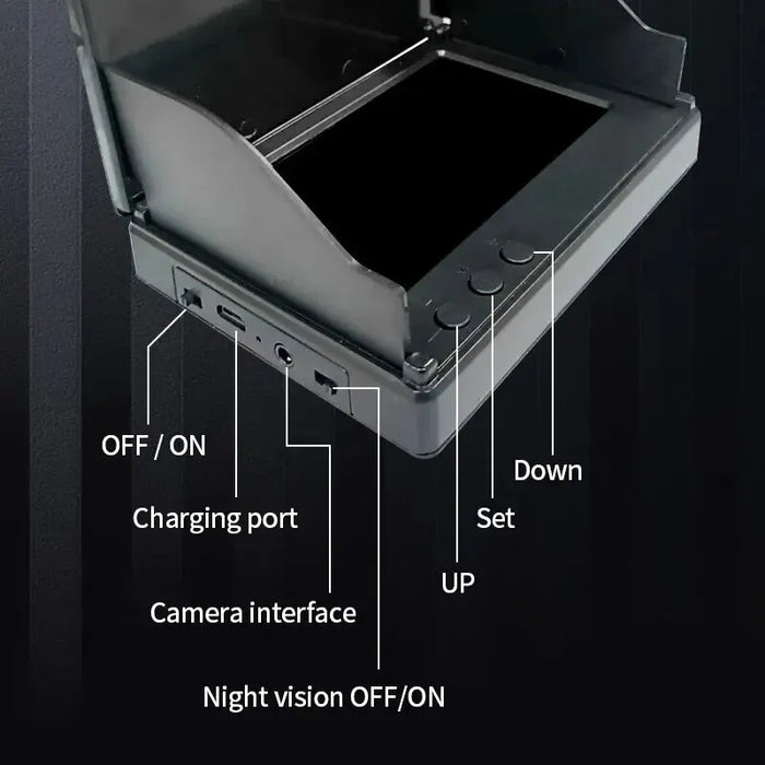 Portable 4.3-inch Fish Finder with 1080P Camera, 220° View & Night Vision