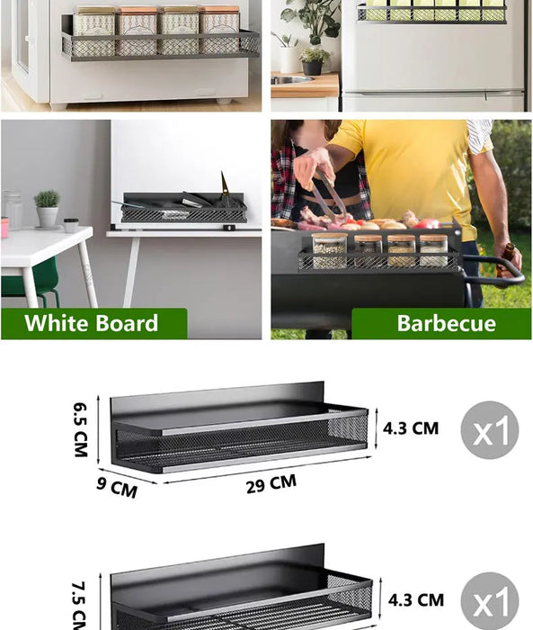 Metal Magnetic Spice Shelf — Fridge & Oven Organiser, DIY Kitchen Rack